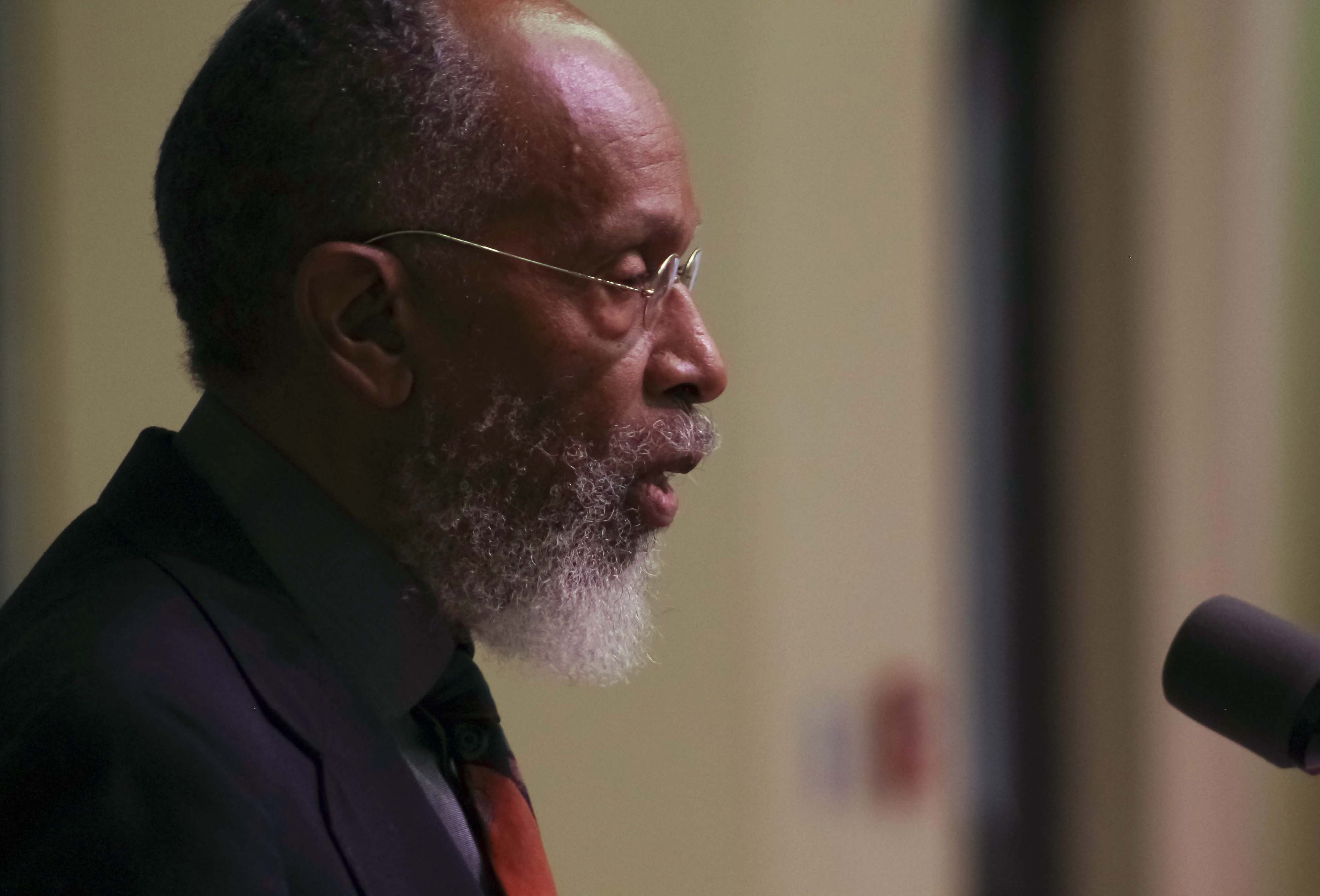 Photo of King Davis speaking linking to the TCDL 2018 Highlights blog.