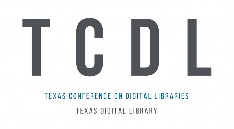 Image with text: "TCDL, Texas Conference on Digital Libraries, Texas Digital Library"