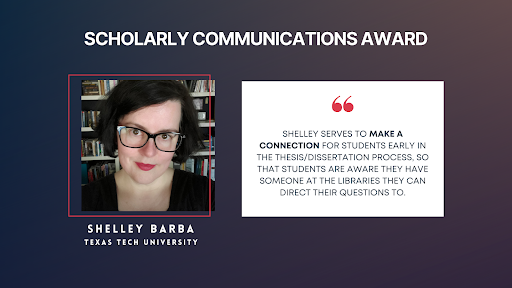 Screenshot from the TDL 2024 awards ceremony honoring Shelley Barba.