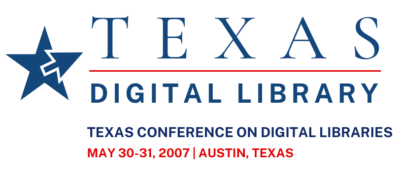 Logo for 2007 Texas Conference on Digital Libraries (TCDL).