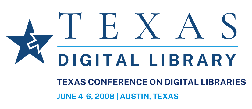 Logo for 2008 Texas Conference on Digital Libraries (TCDL).