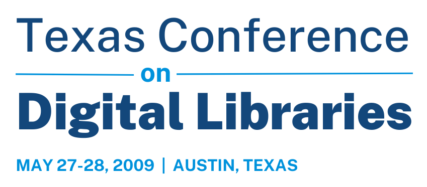Logo for 2009 Texas Conference on Digital Libraries (TCDL).