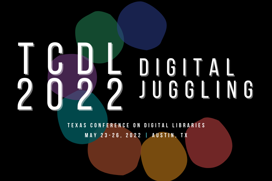 Logo for 2022 Texas Conference on Digital Libraries (TCDL).