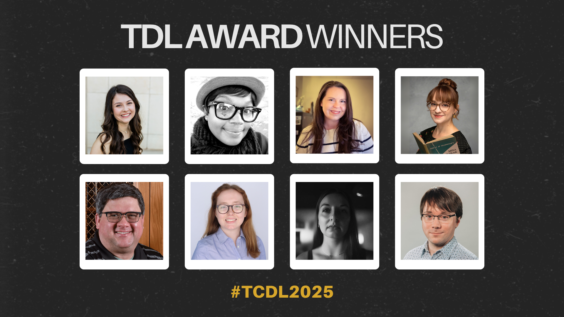Photo collage of TDL 2025 Award winners on a black background.
