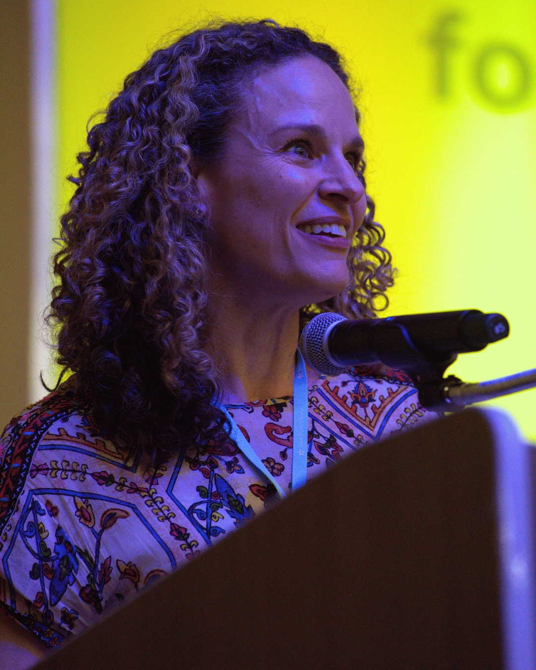 Photo of Dr. Katherine Skinner speaking as keynote.
