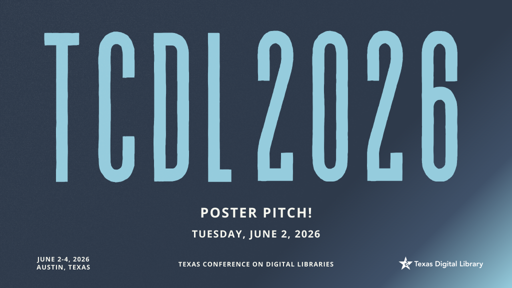 TCDL 2026 Poster Pitch! session banner (blue)